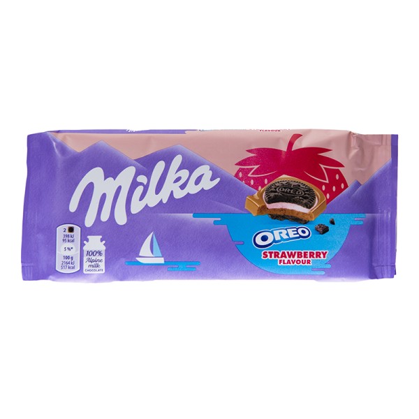 Milka Oreo сандвич ягода шоколад 0.092 кг.